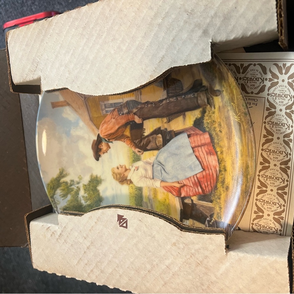 Vintage Decorative Plate with Pastoral Scene